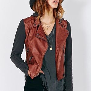 SILENCE + NOISE Leather Moto Jacket